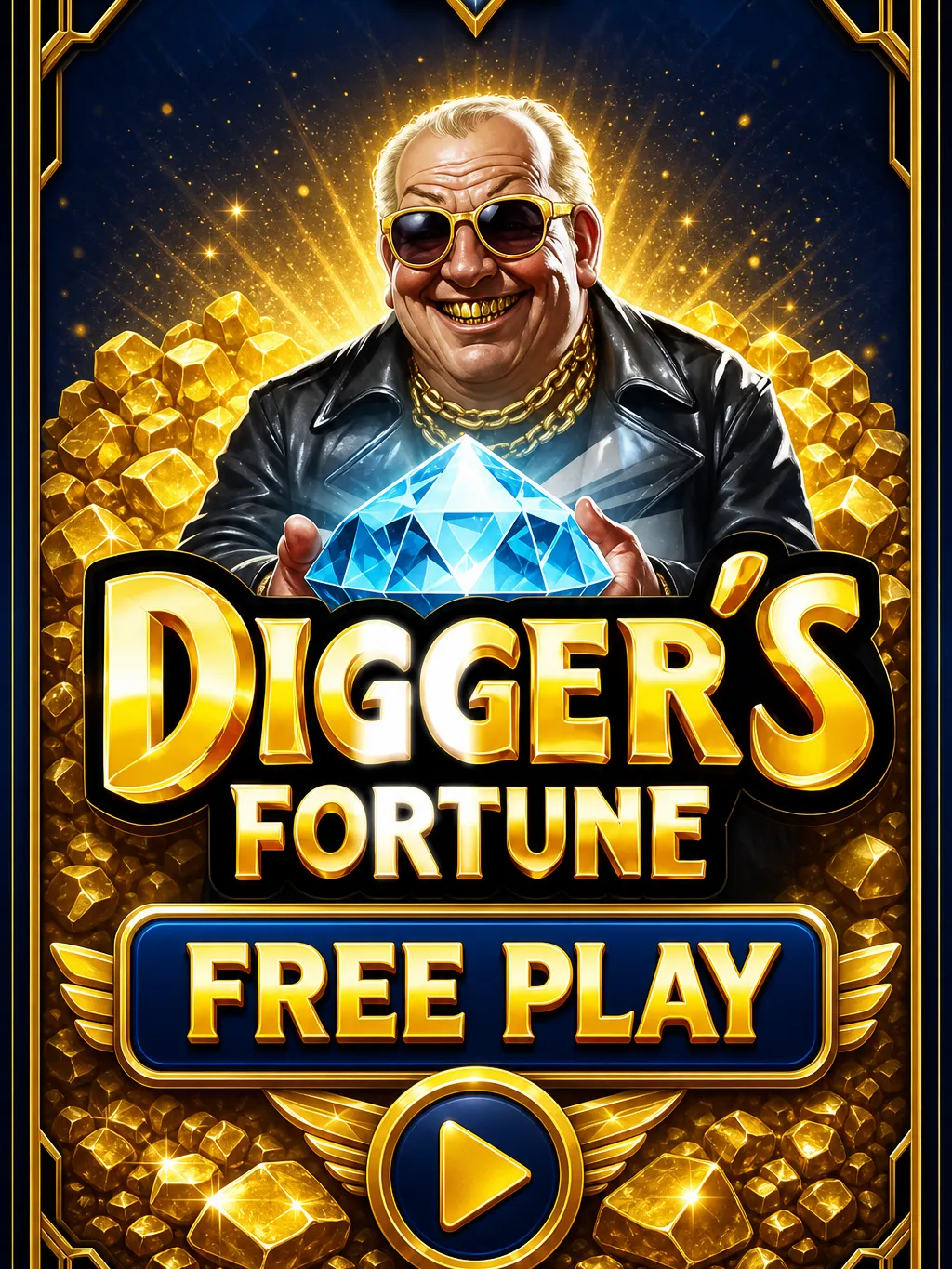 Digger's Fortune Demo start screen - virtual balance display