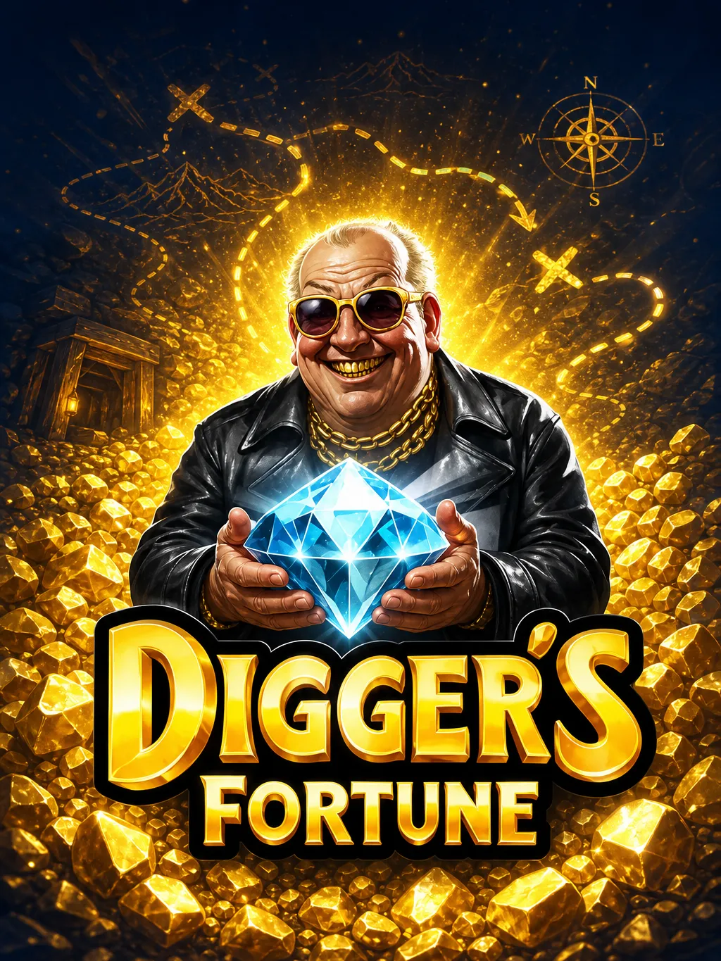 Digger's Fortune strategy diagram showing 1 to 2 percent bankroll stake sizing